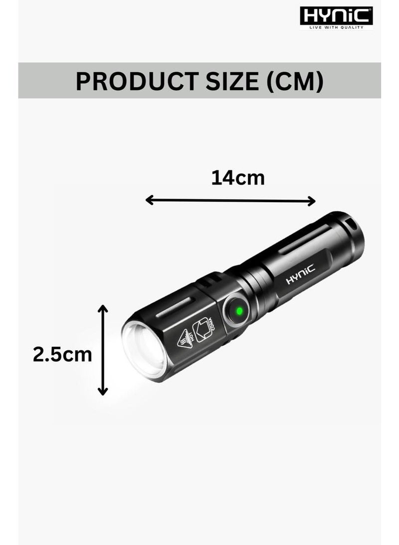 Hynic Lumens Power Beam M10 LED Flashlight – 600 Lumens Rechargeable Tactical Torch, Waterproof Aluminum Alloy Body, 3 Modes & 1500mAh Battery - Image 5